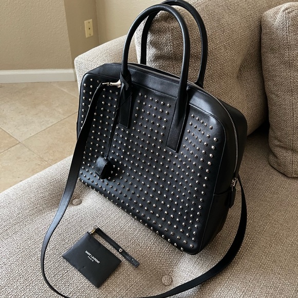 Saint Laurent YSL Sac Museum Black Studded Crossbody Bag NWT - Picture 4 of 16